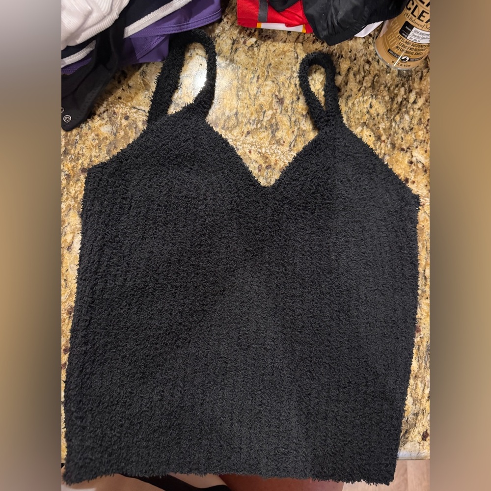 Altar'd State Black Textured V-Neck Camisole soft texture med used great shape